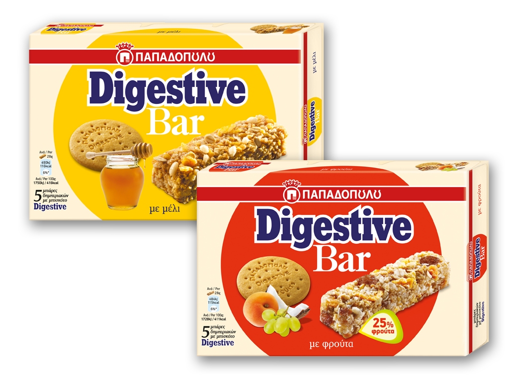 Δύο νέες γεύσεις Digestive Bar ΠΑΠΑΔΟΠΟΥΛΟΥ: με μέλι & με φρούτα