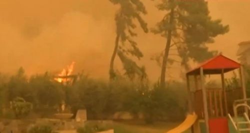 Ανεξέλεγκτη η φωτιά στην Εύβοια – Καίγονται σπίτια στο Πευκί