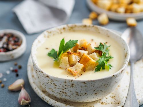 Σούπα με πράσο, πατάτα και κρουτόν