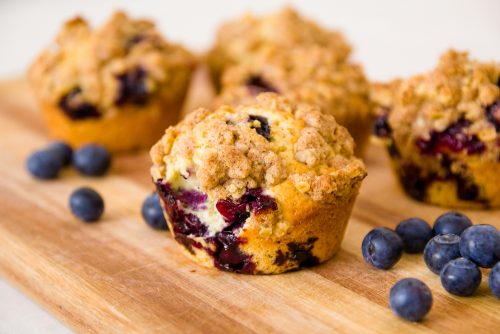 Muffins με bluberries και λεμόνι
