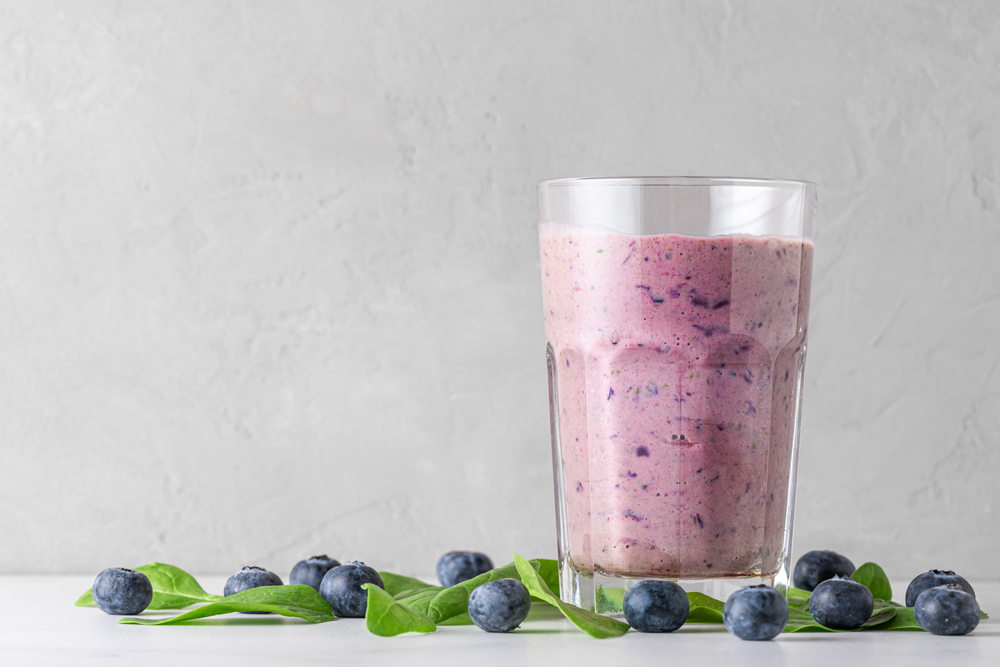 Smoothie με blueberries και σπανάκι