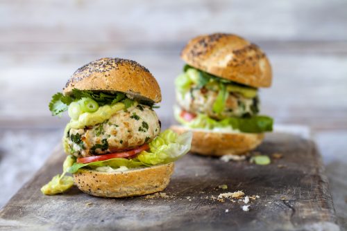 Burger κοτόπουλο με γουακαμόλε