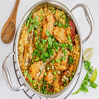 Αρωματικό κοτόπουλο με τραγανό ρύζι