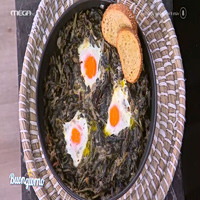 Τσιγαριαστά χόρτα με αυγά