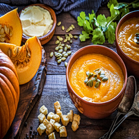 Κολοκυθόσουπα με σπιτικά κρουτόν