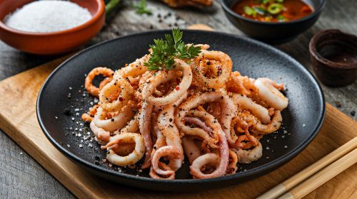 Τραγανά τηγανητά καλαμαράκια