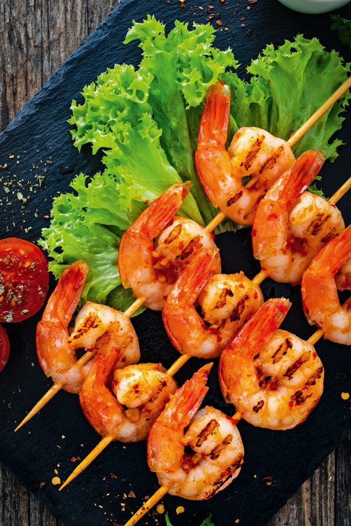 Θαλασσινά σουβλάκια γαρίδας